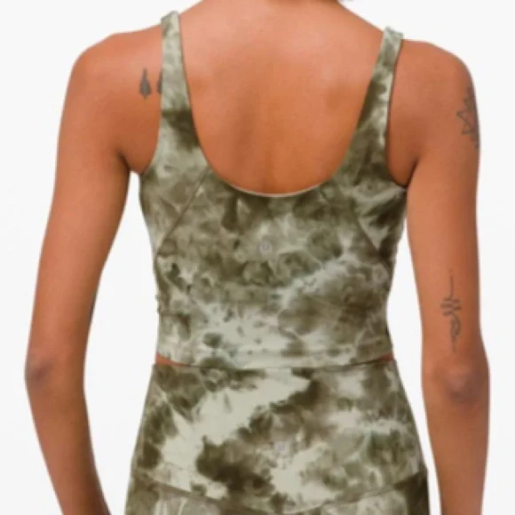 Lululemon Athletica Align Tank Diamond Dye Light Sage Army Green Dark Olive - Picture 5 of 5